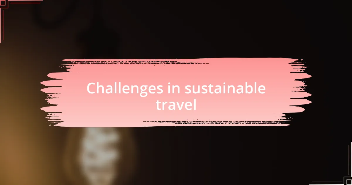 Challenges in sustainable travel