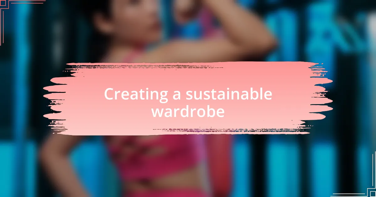 Creating a sustainable wardrobe