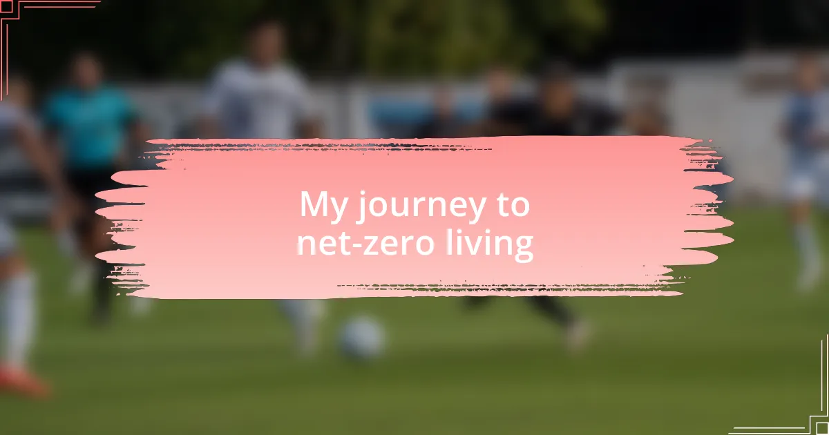 My journey to net-zero living
