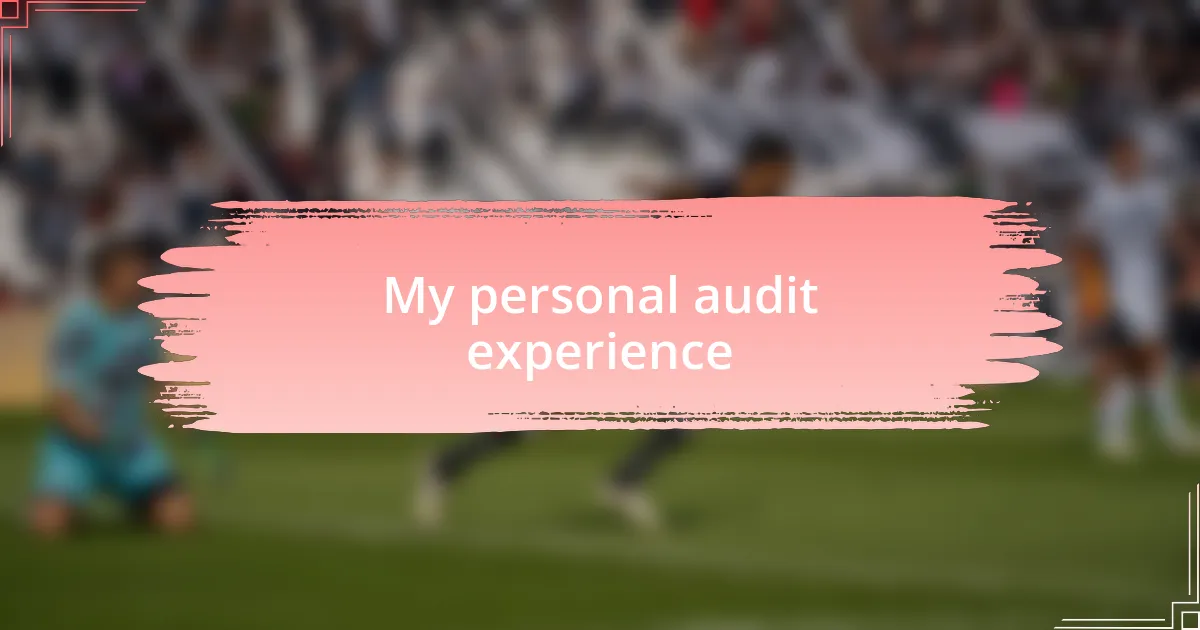 My personal audit experience