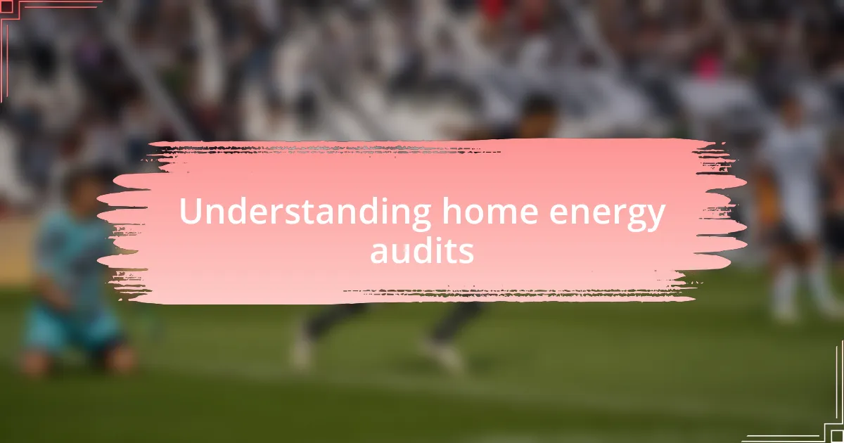 Understanding home energy audits
